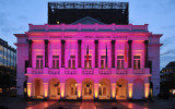 Opéra - Liège - Façade illuminée  en rose
